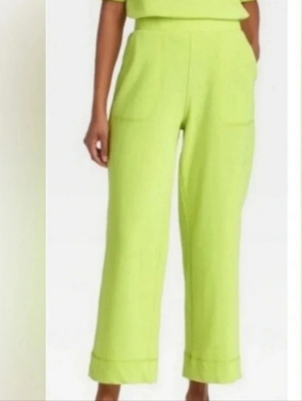 Who What Wear Light Lime Wide Leg Pants